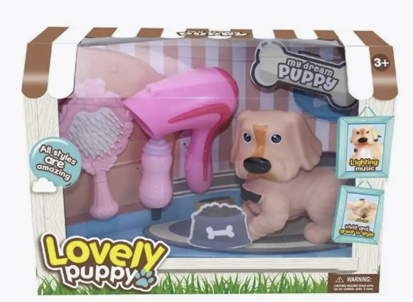 Кученце со Додатоци за Нега – Lovely Puppy Сет за Девојчиња