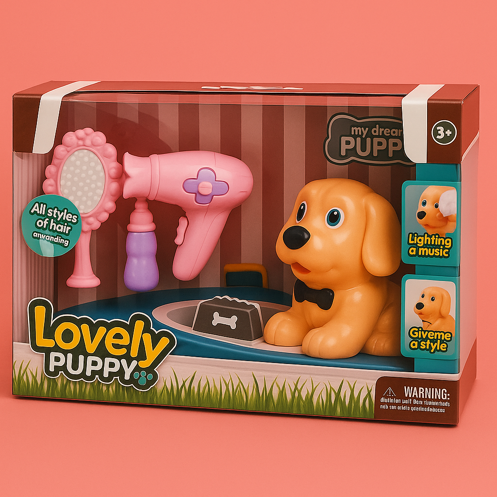 Кученце со Додатоци за Нега – Lovely Puppy Сет за Девојчиња