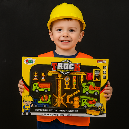 Construction Truck Series – Сет со Градежни Камиони и Кран